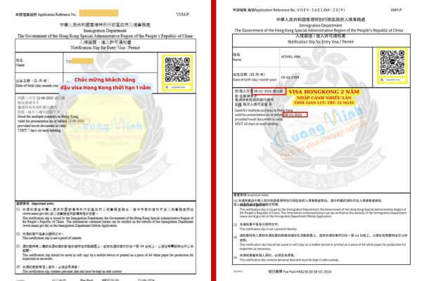 Tăng phí visa hongkong - quang minh visa
